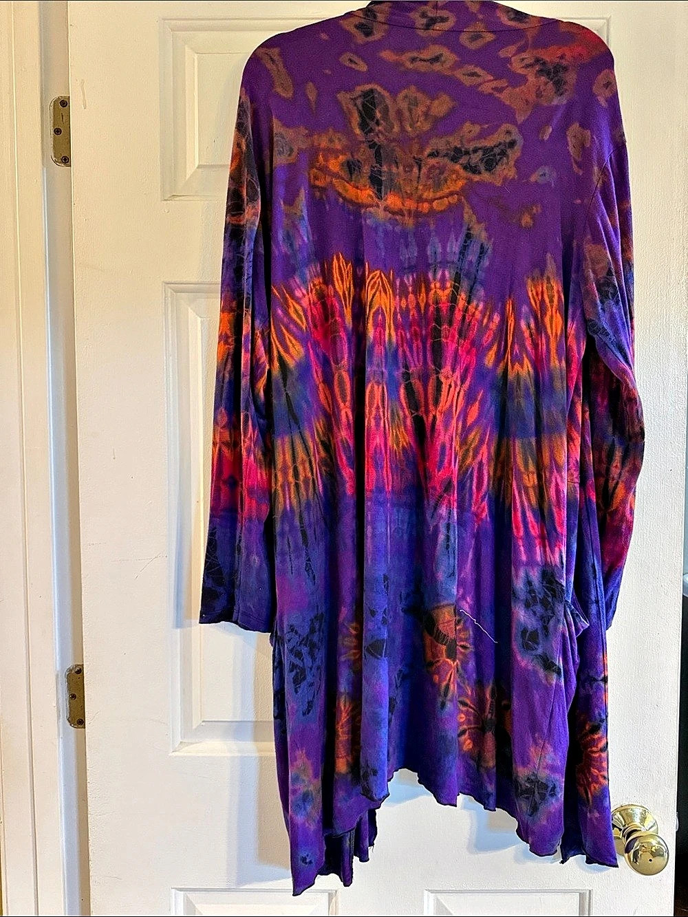 Abstract Print Asymmetrical Duster - Picture 2 of 2